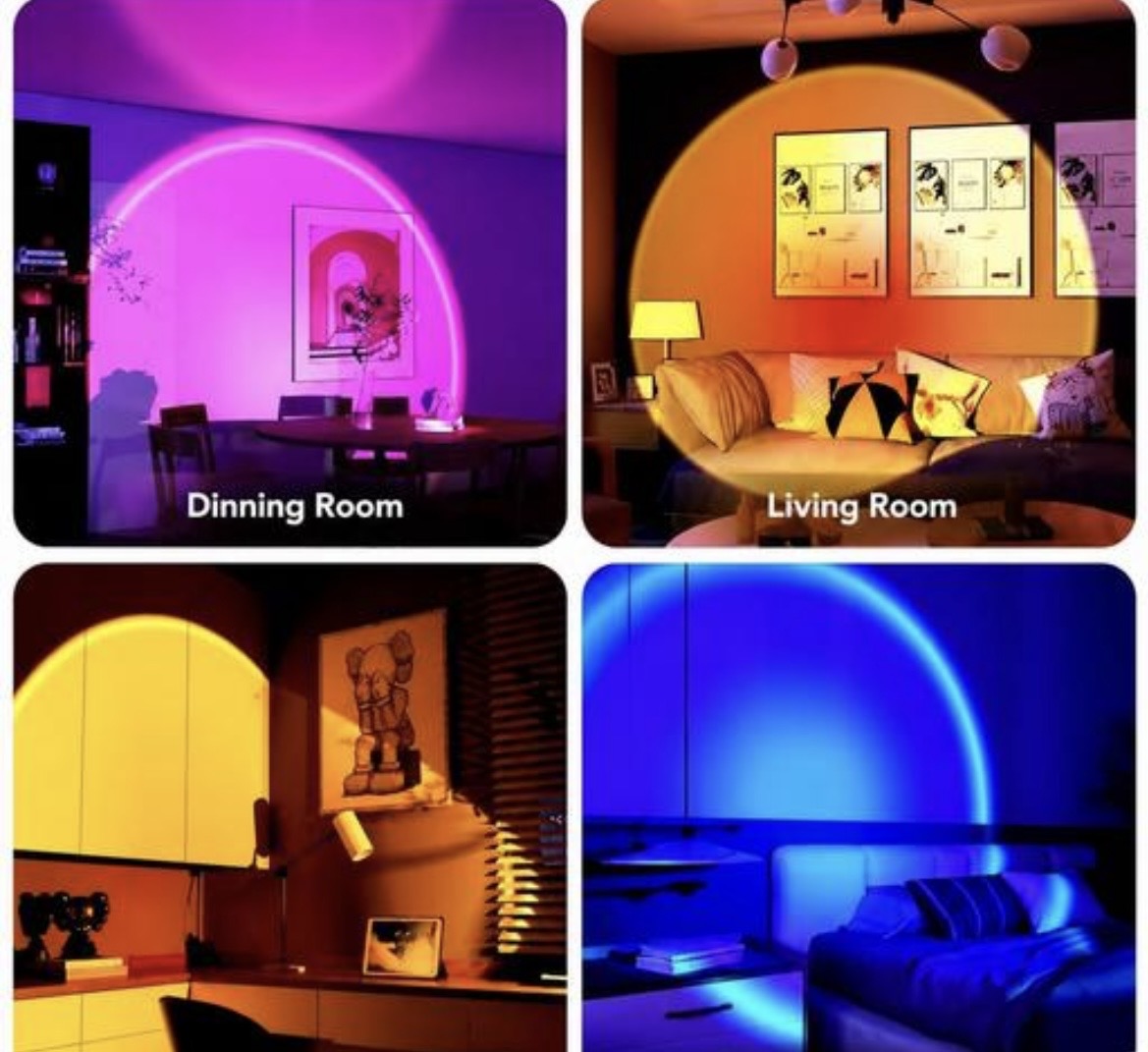 RGB Sunset Projection Lamp with Remote | 16 Colors LED Mood Light