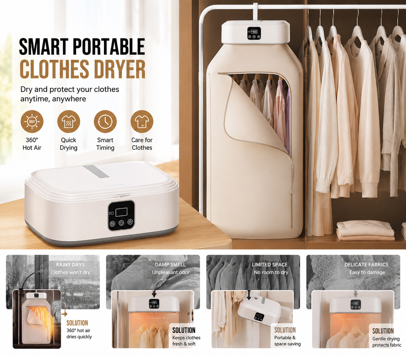 Portable UV Clothes Sterilizer & Dryer Box – Foldable Garment Sanitiz